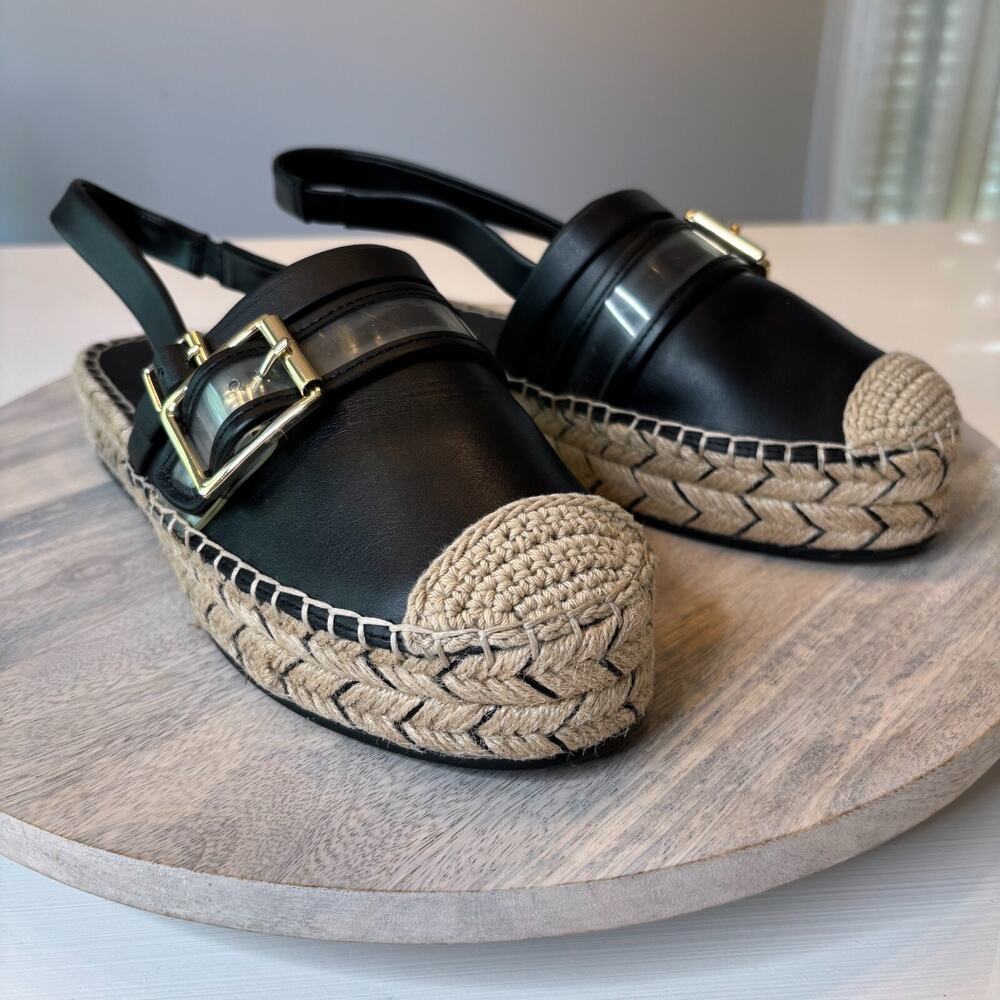 Karl Largerfeld Alexi Sling Back Espadrille Platform Shoes Sandals US Size 9 M